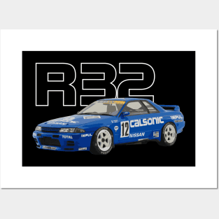 R32 GTR CALSONIC NISSAN GROUP A RACE CAR Posters and Art